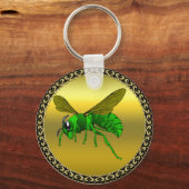 Cartoon, grün und Limon mit Goldfolie Schlüsselanhänger (Vorderseite)