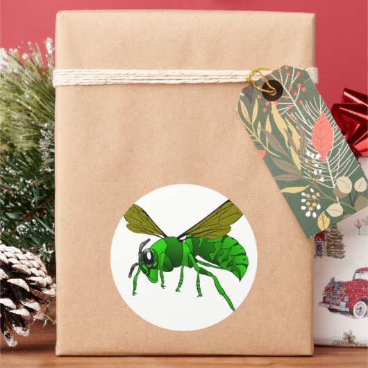 Cartoon, grün und Limon Runder Aufkleber (Feiertag)