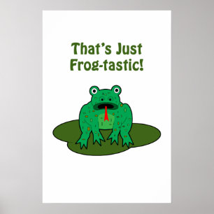 Cartoon-grüner Frosch Das ist nur Frosch-Tastik Poster