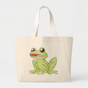 Cartoon-grüner Stier-Frosch Jumbo Stoffbeutel
