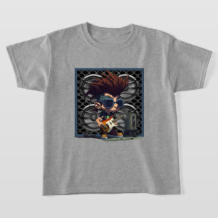 Cartoon Grunge Punk Rock & Roll Guitar Lautspreche T-Shirt