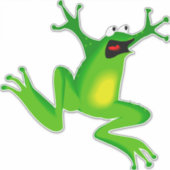 Cartoon-Grünspringfrosch Aufkleber (Vorderseite)