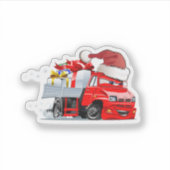 Cartoon Gruß Weihnachtskarte Aufkleber (Vorderseite)