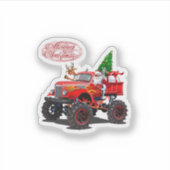 Cartoon Gruß Weihnachtskarte Aufkleber (Vorderseite)