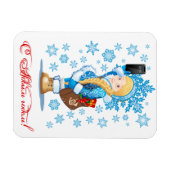 Cartoon Gruß Weihnachtskarte Magnet (Horizontal)