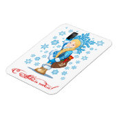 Cartoon Gruß Weihnachtskarte Magnet (Linke Seite)