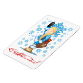 Cartoon Gruß Weihnachtskarte Magnet (Linke Seite)