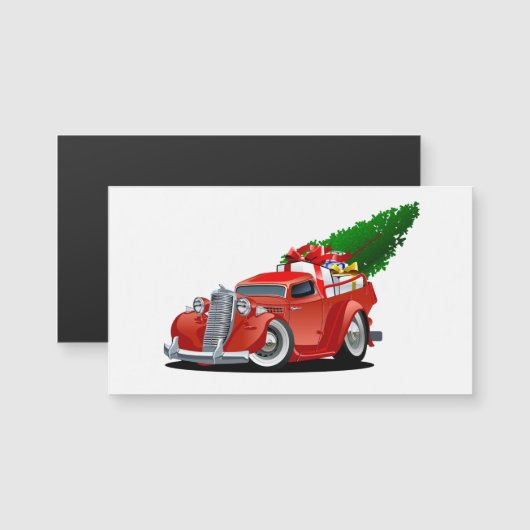 Cartoon Gruß Weihnachtskarte Magnetkarte (Vorne/Hinten)