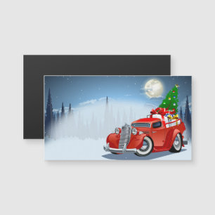Cartoon Gruß Weihnachtskarte Magnetkarte