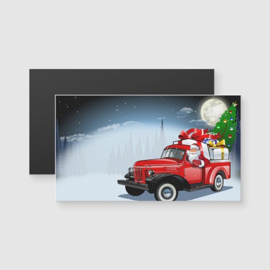 Cartoon Gruß Weihnachtskarte Magnetkarte (Vorne/Hinten)