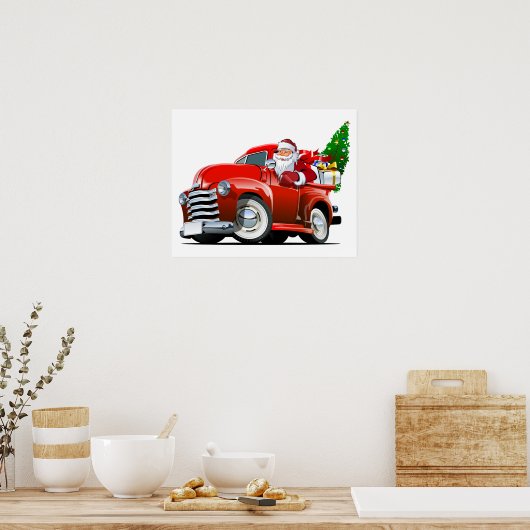 Cartoon Gruß Weihnachtskarte Poster (Küche)