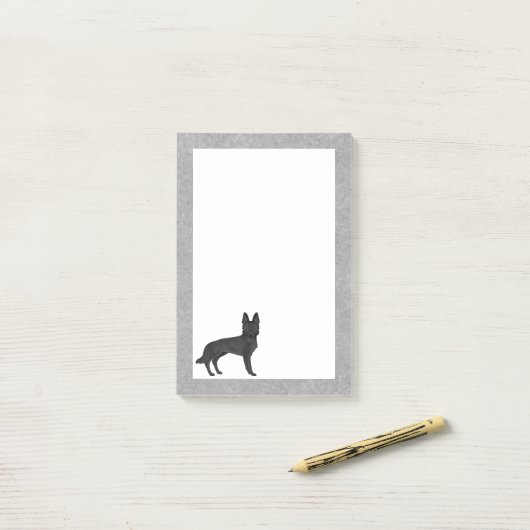 Cartoon GSD Breed Dog Gray Post-it Klebezettel (Auf Schreibtisch)
