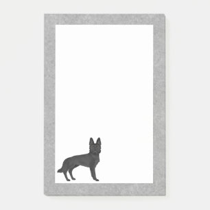 Cartoon GSD Breed Dog Gray Post-it Klebezettel