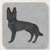 Cartoon GSD Dog Gray Getränkeuntersetzer (Vorderseite)