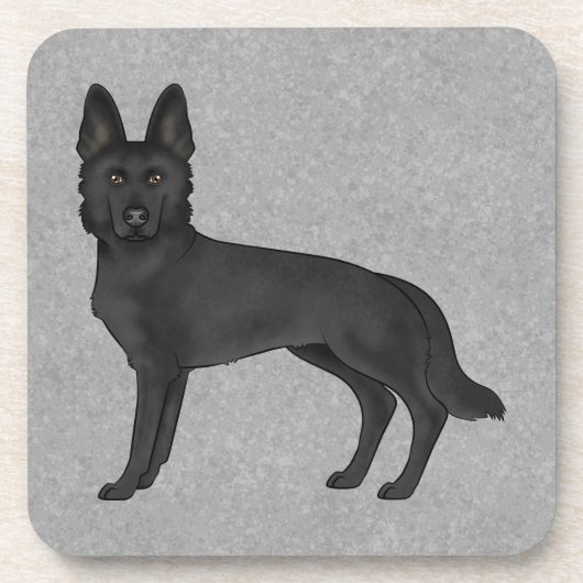 Cartoon GSD Dog Gray Getränkeuntersetzer (Vorderseite)