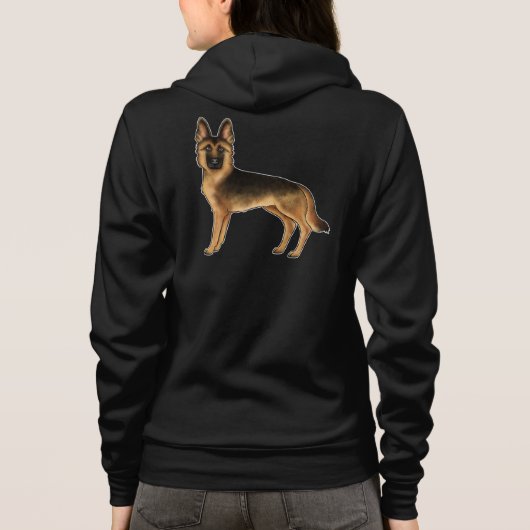 Cartoon GSD Niedlicher Hund Hoodie (Rückseite)