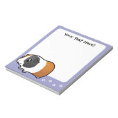 Cartoon Guinea Schwein (glatte Haare) Notizblock (Rotiert)