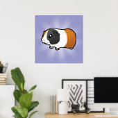 Cartoon Guinea Schwein (glatte Haare) Poster (Heimbüro)