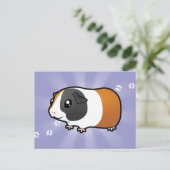 Cartoon Guinea Schwein (glatte Haare) Postkarte (Stehend Vorderseite)