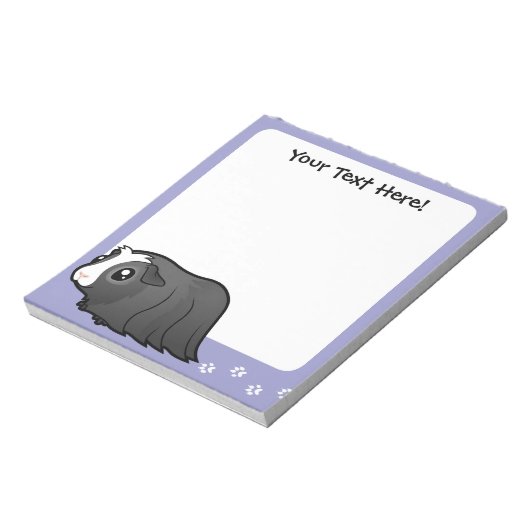 Cartoon Guinea Schwein (langhaarig) Notizblock (Rotiert)