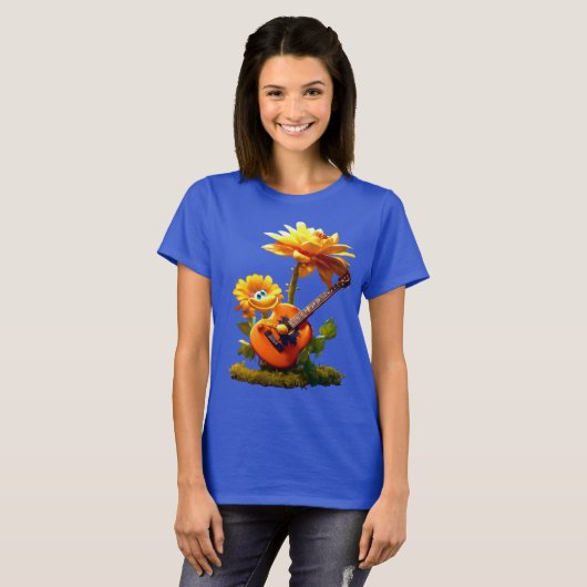 Cartoon Guitar T - Shirt - Stickers Illustration (Vorne ganz)