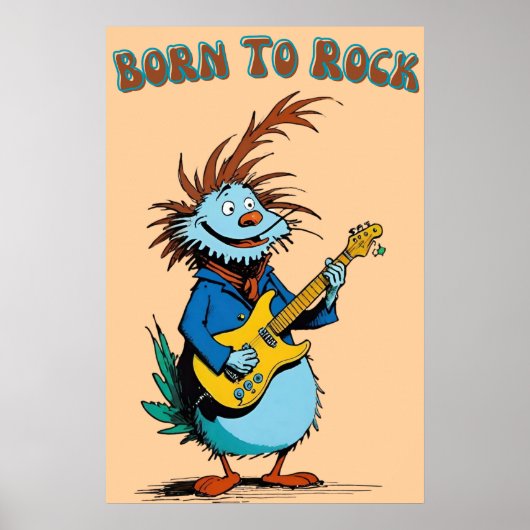 Cartoon Guitarist Poster (Vorne)