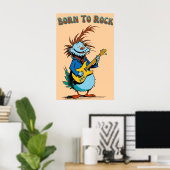 Cartoon Guitarist Poster (Heimbüro)