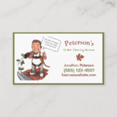 Cartoon Gutter Clearing Service Typ Visitenkarte (Vorderseite)