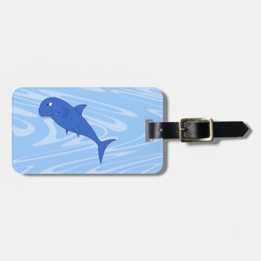 Cartoon-Haifisch Gepäckanhänger (Vorderseite horizontal)