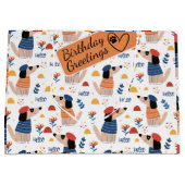 Cartoon Hallo Hund nahtlos Muster große Geschenkta Geschenktüte (Vorderseite)