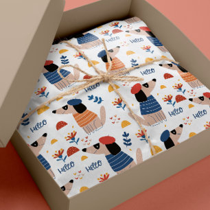 Cartoon Hallo Hund nahtlos Muster Packpapier