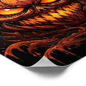 Cartoon Halloween Beängstigender Kürbis mit unscha Poster (Ecke)