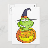 Cartoon Halloween Frosch Postkarte (Vorne/Hinten)