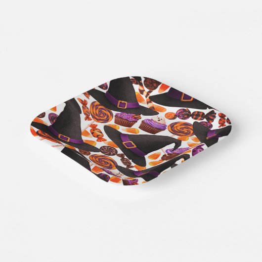 Cartoon Halloween Hexen Candy Pappteller (Gewinkelt)