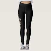 Cartoon Halloween Mummy Illustration auf schwarz Leggings (Vorderseite)