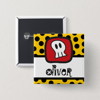 Cartoon Halloween-Party Name Tag Button