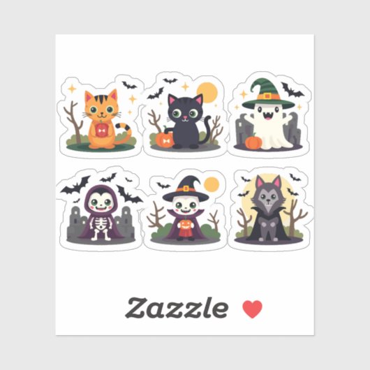 Cartoon Halloween Sticker Set (Blatt)