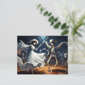 Cartoon Halloween Swing Dance Postkarte (Stehend Vorderseite)