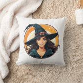 Cartoon halloween witch portrait kissen (Decke)