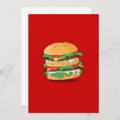 Cartoon Hamburger Einladung (Vorne/Hinten)