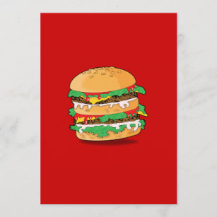 Cartoon Hamburger Einladung