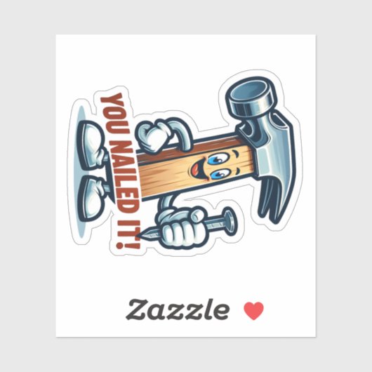 Cartoon hammer: "Du hast es genippt!" Aufkleber (Blatt)