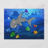 Cartoon Hammerhead Shark Postkarte (Vorderseite)