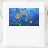 Cartoon Hammerhead Shark Rechteckiger Aufkleber (Tasche)