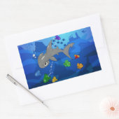 Cartoon Hammerhead Shark Rechteckiger Aufkleber (Umschlag)