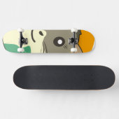 Cartoon Hamster mit mehrfarbigem Scarf Skateboard (Horizontal)