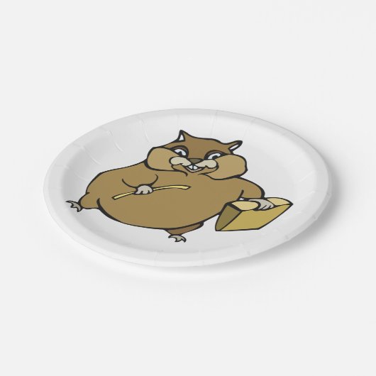 Cartoon Hamster Pappteller (Schrägansicht)