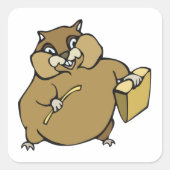 Cartoon Hamster Quadratischer Aufkleber (Vorderseite)