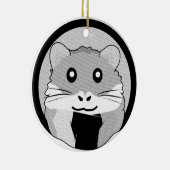 Cartoon Hamster Scarfed Joy Keramik Ornament (Rechts)