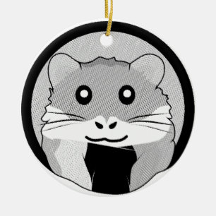 Cartoon Hamster Scarfed Joy Keramik Ornament